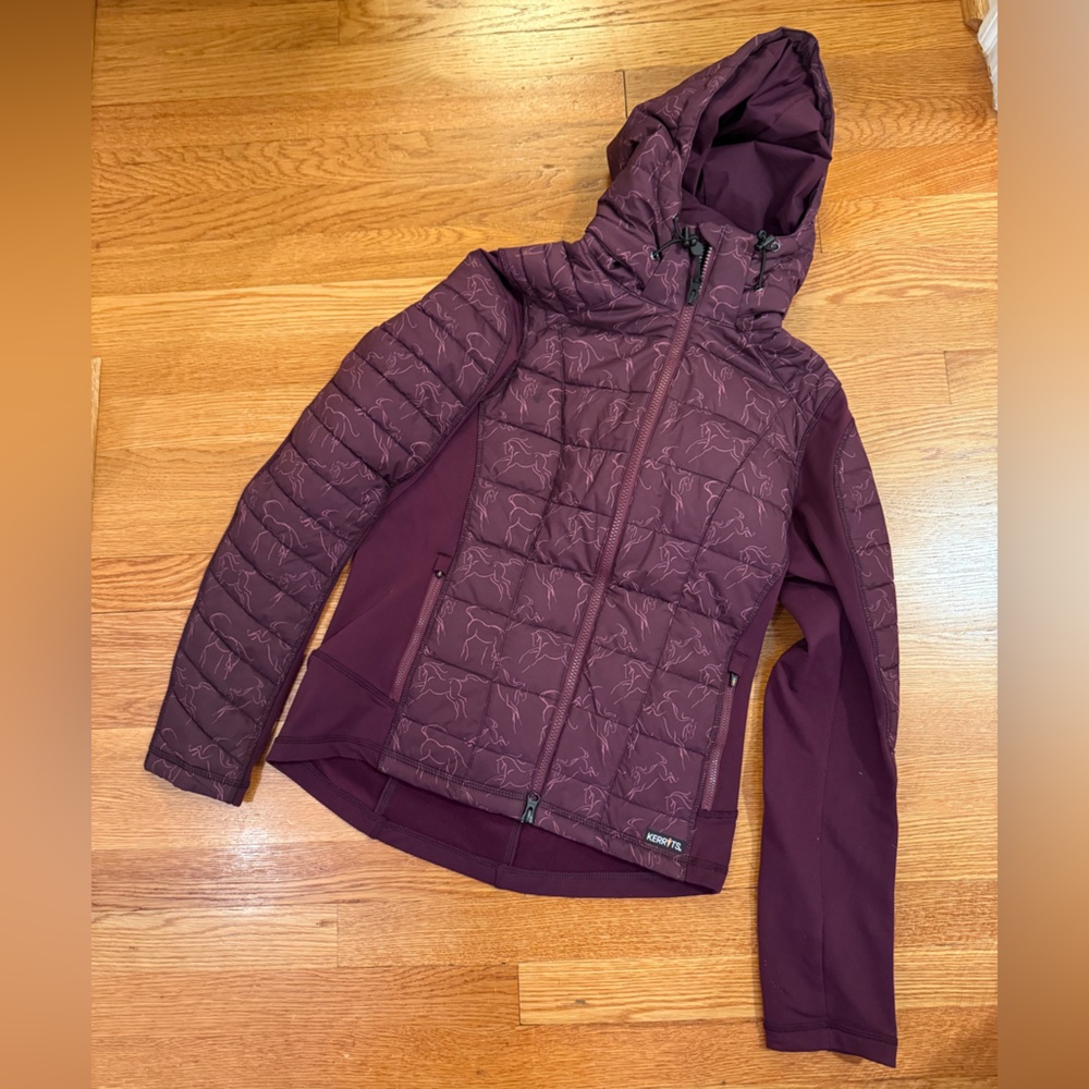 Kerrits Plum Quilted Hooded Puffer Jacket
